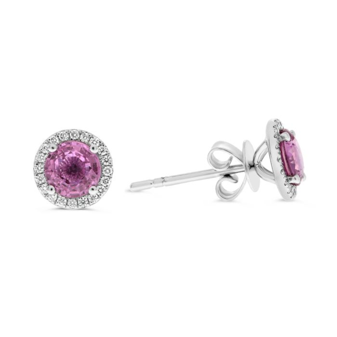 Pink 2025 sapphire studs