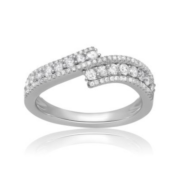 14K White Gold .54CTW Diamond Fancy Ring