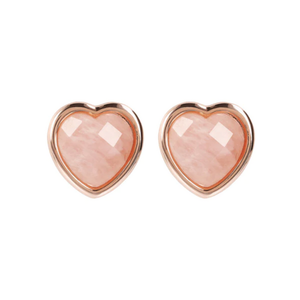 Bronzallure 18K Rose Gold Plated Heart Earrings