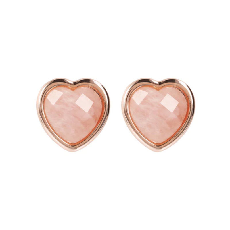 Bronzallure 18K Rose Gold Plated Heart Earrings