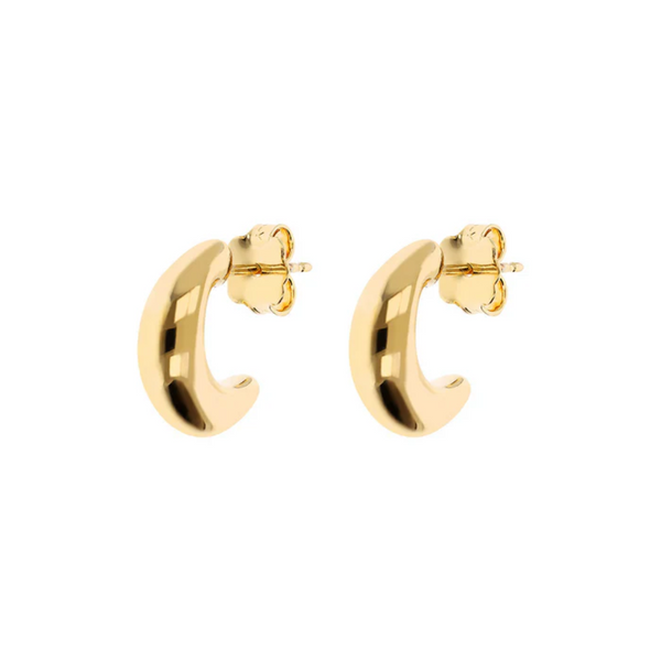 Bronzallure 18KYGP CZ Half Moon Earrings