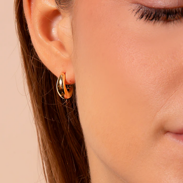 Bronzallure 18KYGP CZ Half Moon Earrings