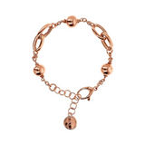 Bronzallure 18KRSGP Ball Chain Bracelet with Lobster Clasp