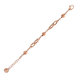 Bronzallure 18KRSGP Ball Chain Bracelet with Lobster Clasp