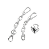 Jenny Bird Padlock Heart Chain Bracelet in High Polish Silver