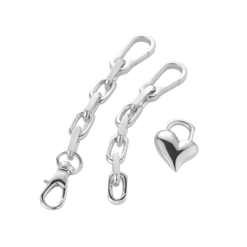 Jenny Bird Padlock Heart Chain Bracelet in High Polish Silver