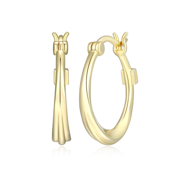 Elle Sterling silver "Swirl" Gold plated Hoops