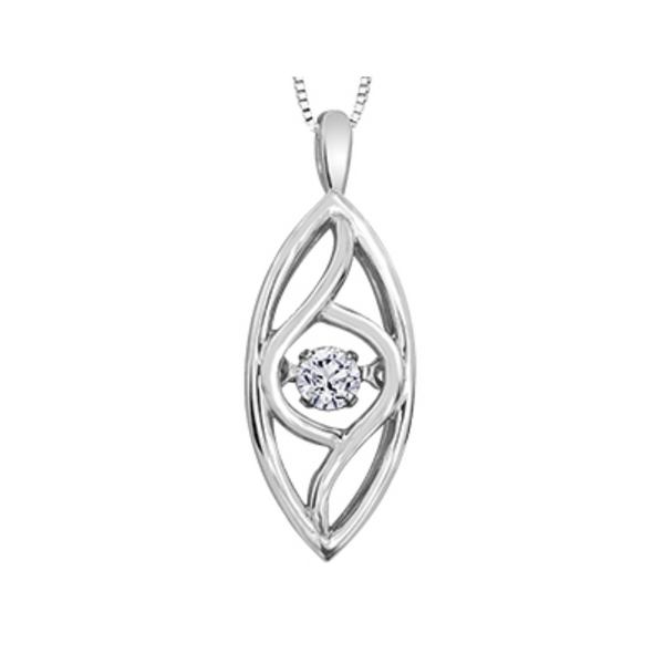 Sterling Silver .047ct Round Brilliant Canadian Diamond Northern Dancer Fancy Pendant