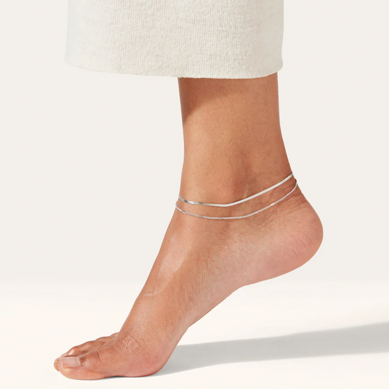 Jenny Bird Surfside Anklet in Rhodium