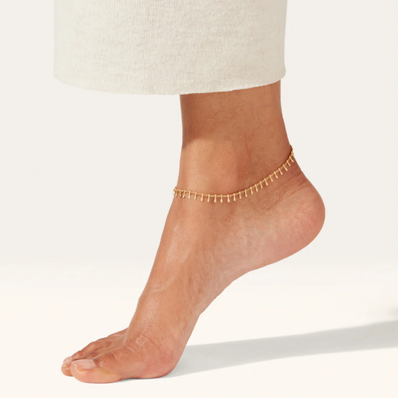 Jenny Bird Lumi Anklet in high polish gold