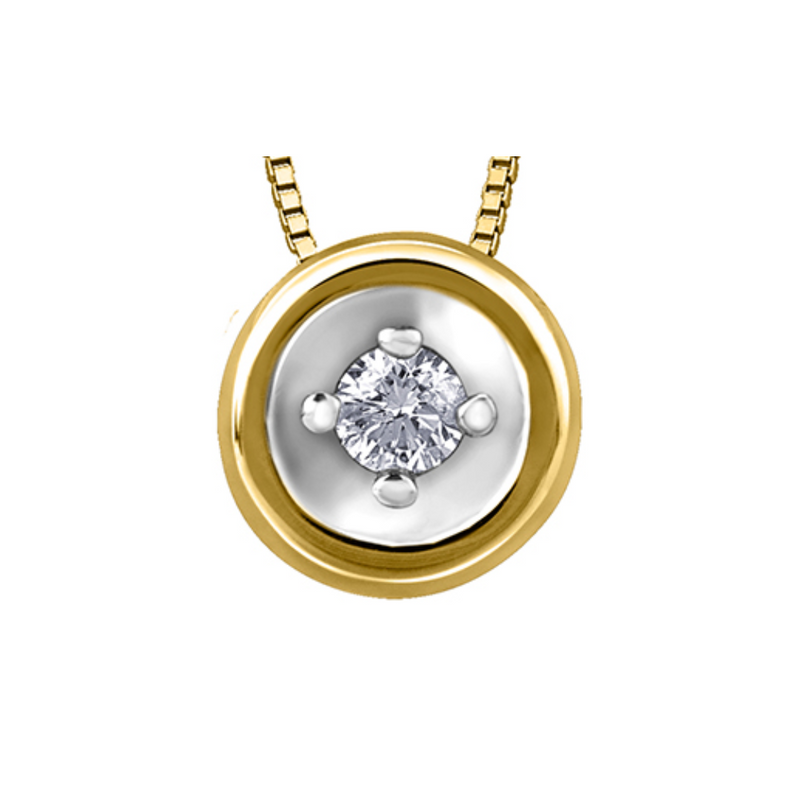 10K Yellow Gold .035ct Diamond Pendant on Chain