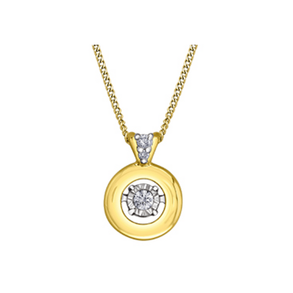 10K Yellow and White Gold .05CTW Diamond Illuminaire Pulse Pendant on Chain