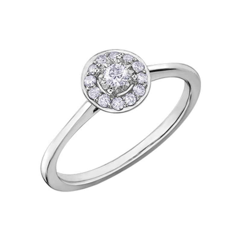 10K White Gold .19ctw Diamond Illuminaire Halo Ring