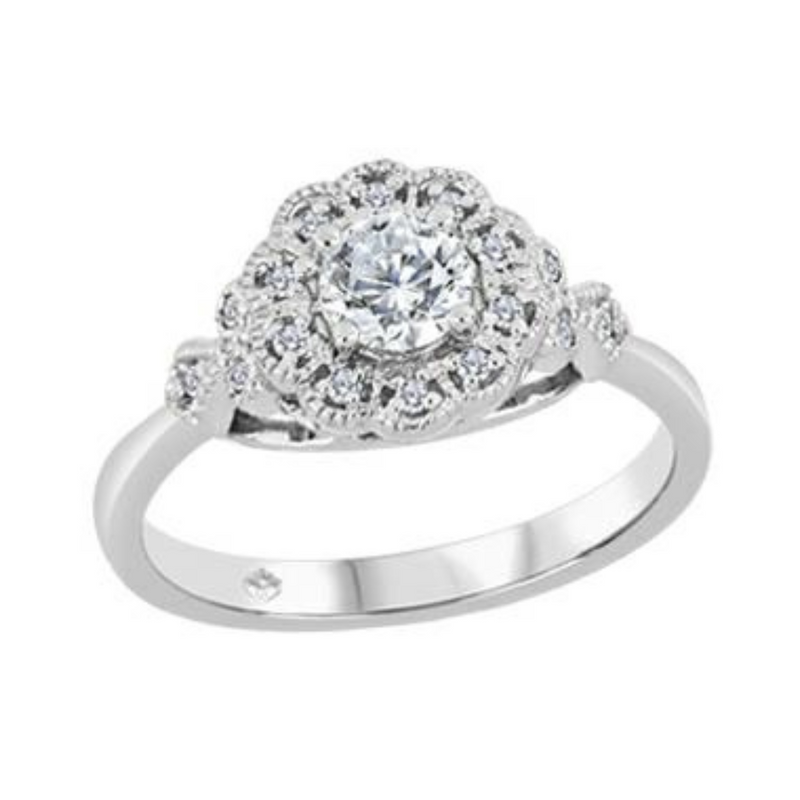 14K White Gold Canadian .493ctw Diamond Fancy Ring