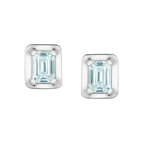 10K White Gold .46ctw Emerald Cut Lab Grown Diamond