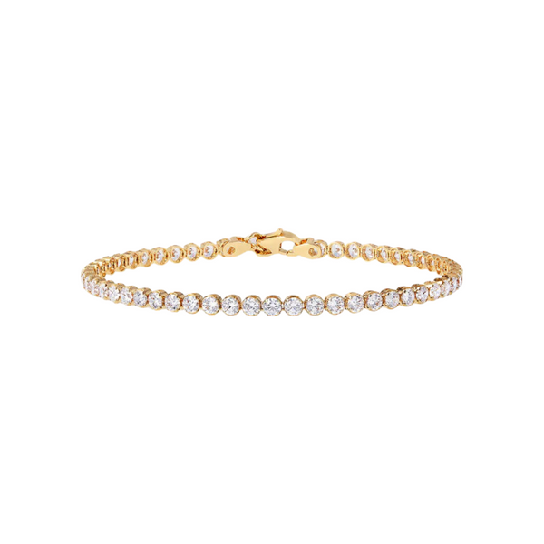 Bronzallure 18K Yellow Gold Plated White Cubic Zirconia Tennis Bracelet