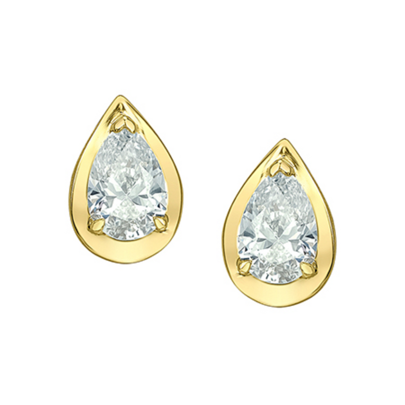 10K Yellow Gold .46ctw Pear Shaped Lab Grown Diamond Studs