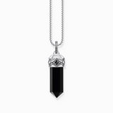 Thomas Sabo Blackened Sterling Silver Hexagon-Cut Black Onyx Pendant