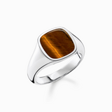 Thomas Sabo Sterling Silver Plain Signet Tiger's Eye Ring