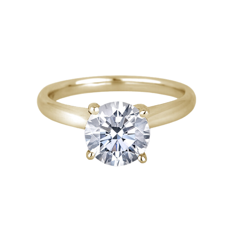 Forevermark 14K Yellow Gold 1.01ct Round Brilliant Diamond Cathedral Solitaire