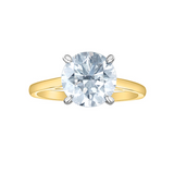 14K Yellow Gold 3.01ct Round Brilliant Lab Grown Diamond Solitaire