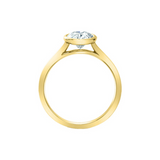 14K Yellow Gold 1.58ct Oval Lab Grown Diamond Bezel Set Solitaire