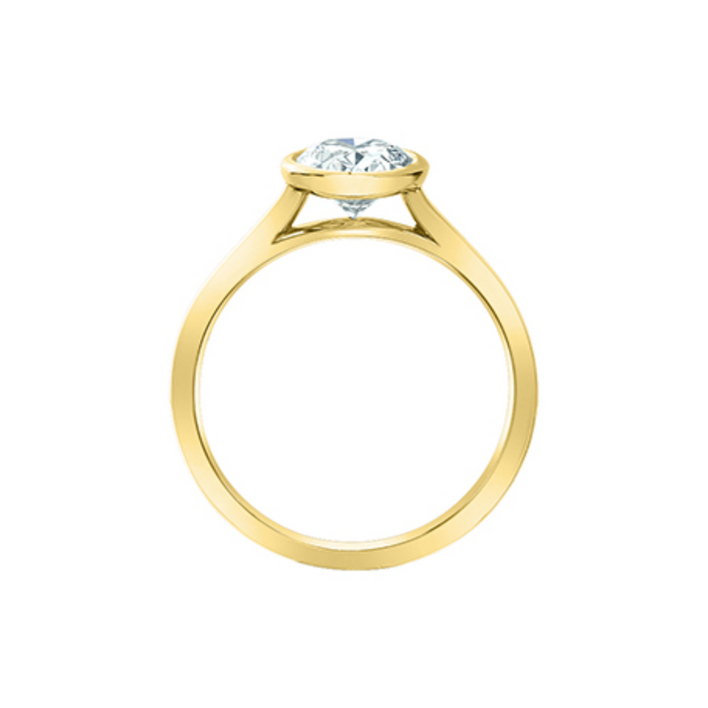 14K Yellow Gold 1.58ct Oval Lab Grown Diamond Bezel Set Solitaire