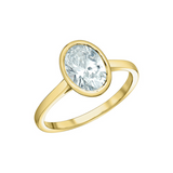 14K Yellow Gold 1.58ct Oval Lab Grown Diamond Bezel Set Solitaire