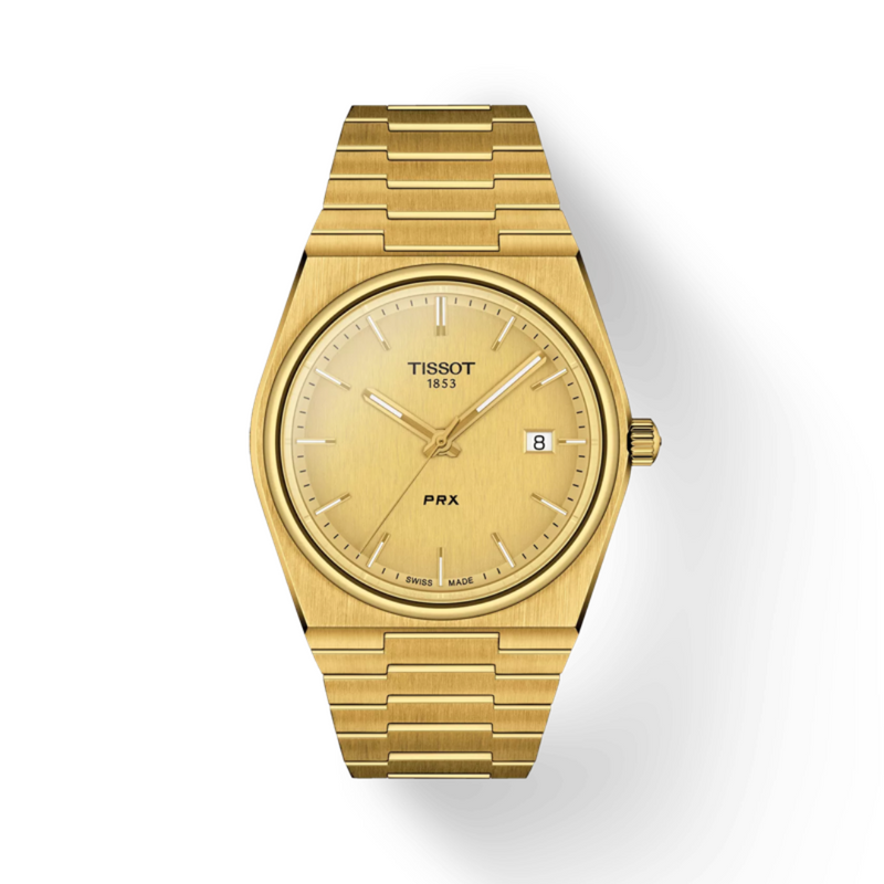 Tissot PRX Yellow Gold-Tone Stainless-steel Watch with Champagne Dial