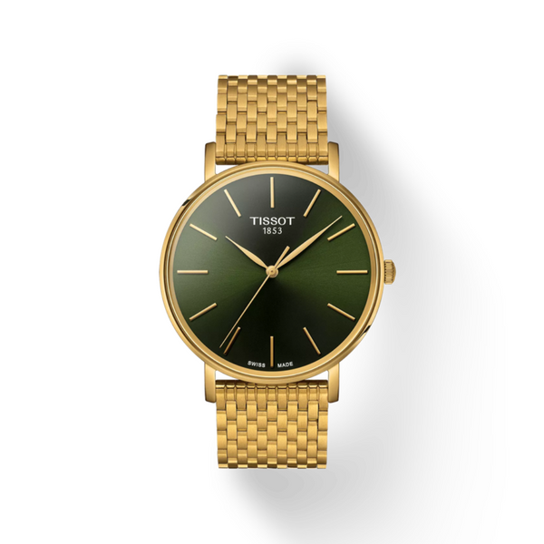 Tissot Everytime Yellow Gold-Tone Stainless-steel Watch with Green Dial