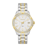 Caravelle Aqualuxx Two-Tone Watch with Silver-White Dial