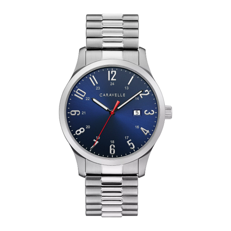 Caravelle Expansion Strap Watch with Blue Dial