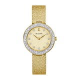 Bulova Crystal Watch with Champagne Dial