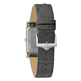 Bulova Sutton Rectangle Watch with Leather Strap and Grey Dial