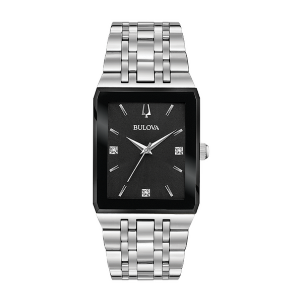 Bulova Quadra Watch with Black Dial