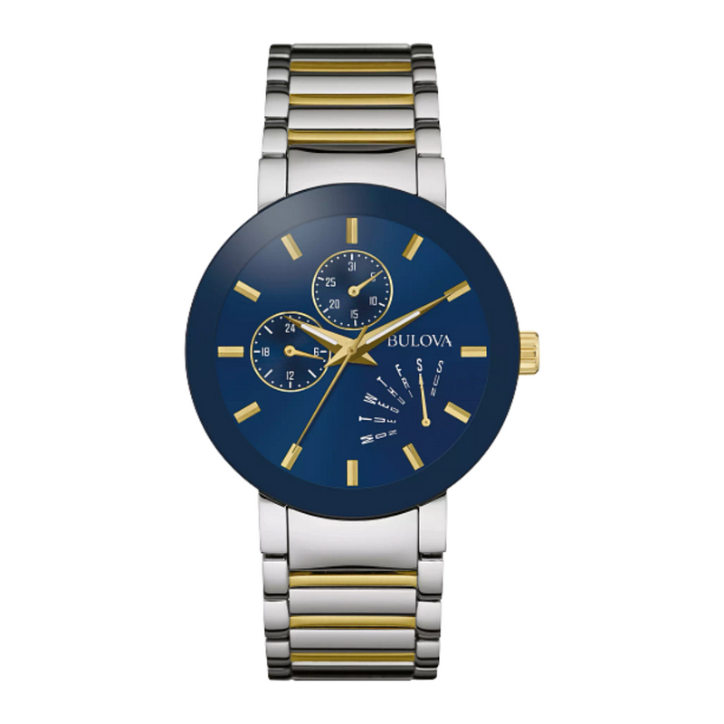 Bulova Futuro Classic Two-Tone Watch with Navy Dial