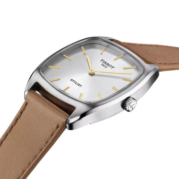 Tissot Stylist with Light Brown Leather Strap