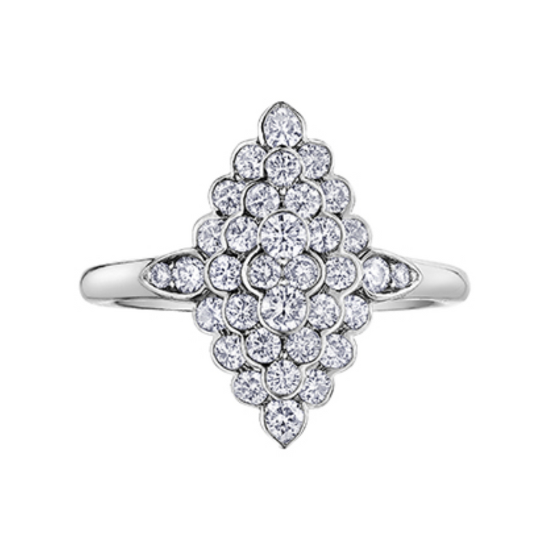 10K White Gold 1.00ctw Bezel Diamond Envy Ring