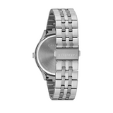 Caravelle Silver Dress Watch with Black Dial