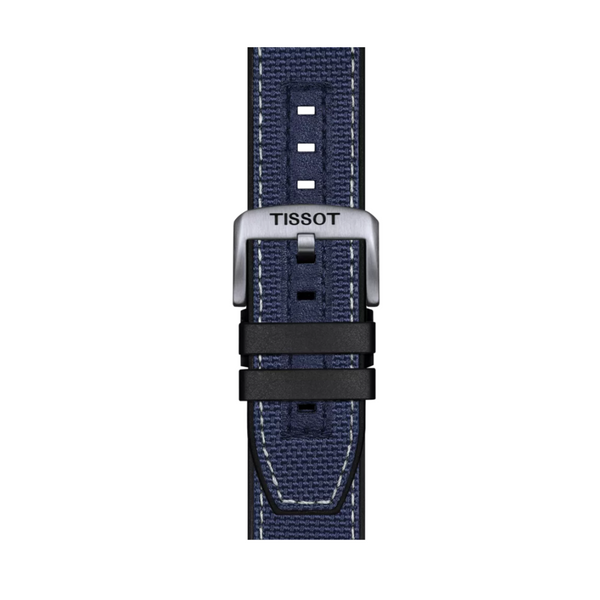 Tissot Supersport Black and Blue Leather Strap with Black Dial