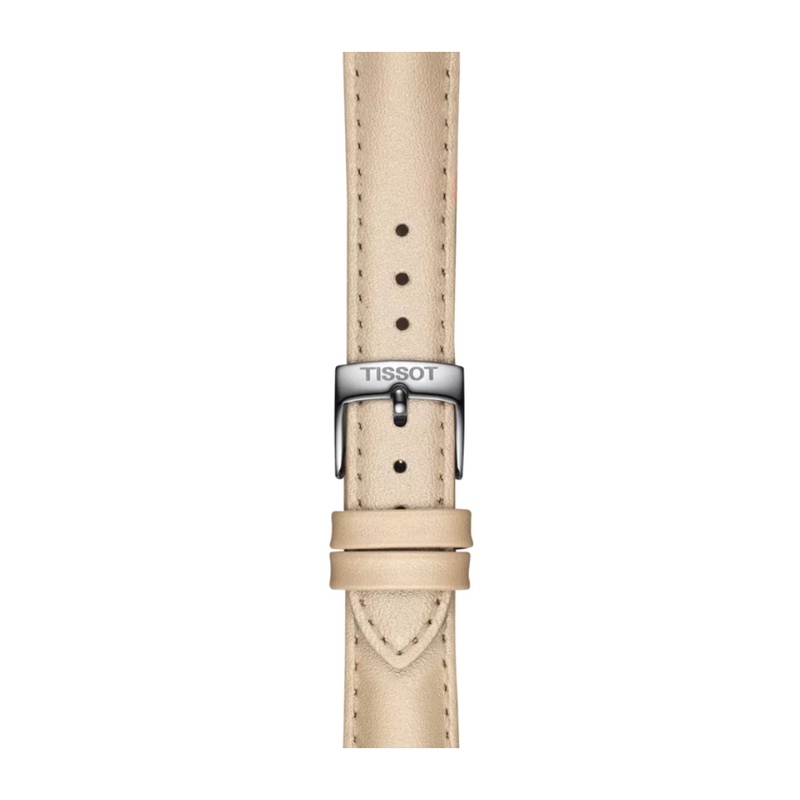 Tissot PR100 Stainless steel Tan Leather Watch with Cream Mother of Pearl Dial