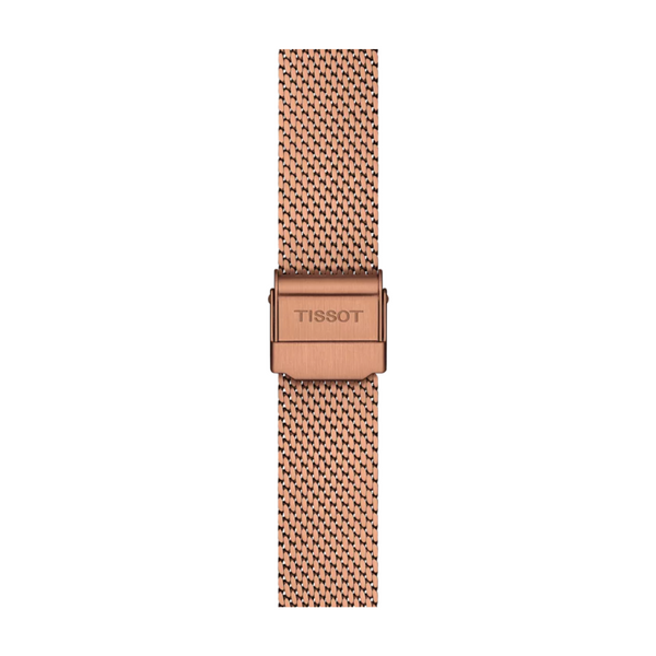 Tissot Everytime Rose-gold Stainless steel Mesh Strap Watch with Rose-gold Dial