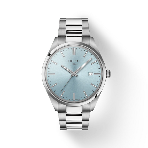 Tissot PR100 Grey Stainless steel Watch with Ice-Blue Dial