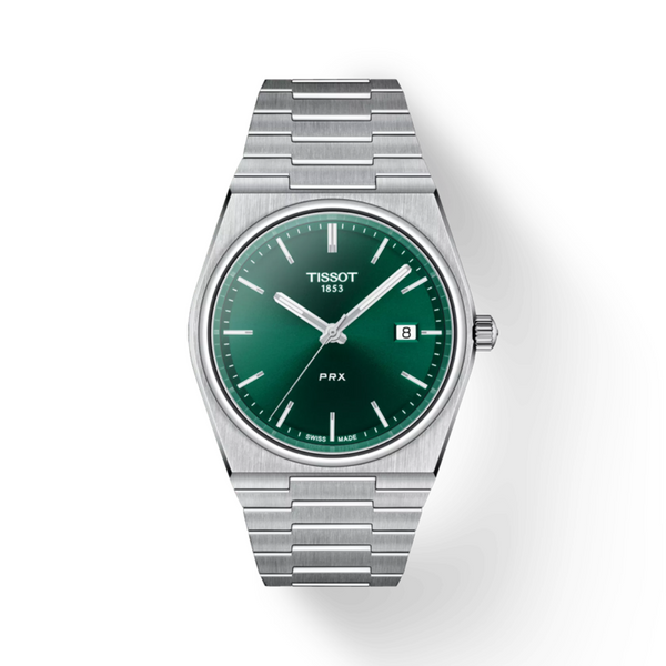 Tissot PRX Grey Stainless-steel Watch with Green Dial