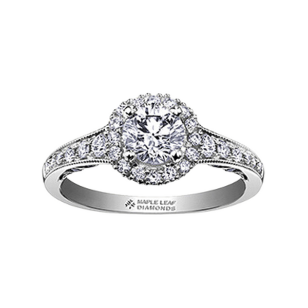 18K Palladium .95ctw Canadian Diamond Engagement Ring