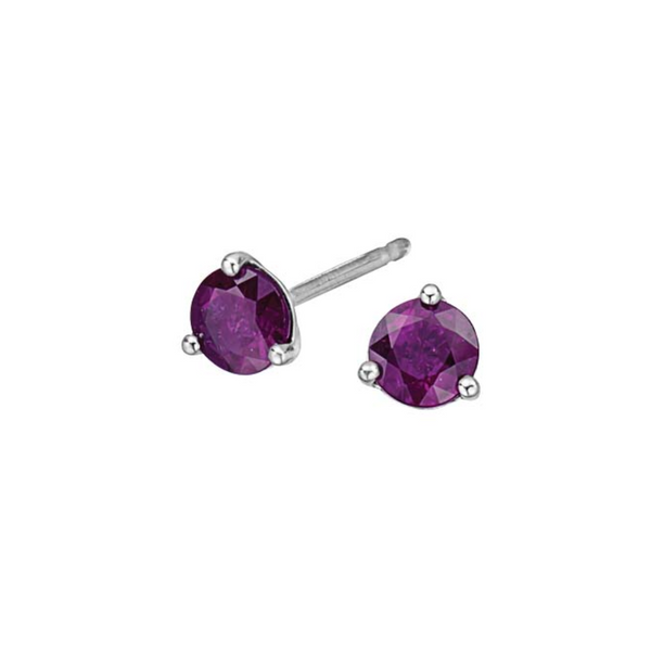 10K White Gold Amethyst Stud Earrings