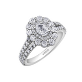 18KPD White Gold 1.47ctw Canadian Diamond Double Halo with Split Shank Ring