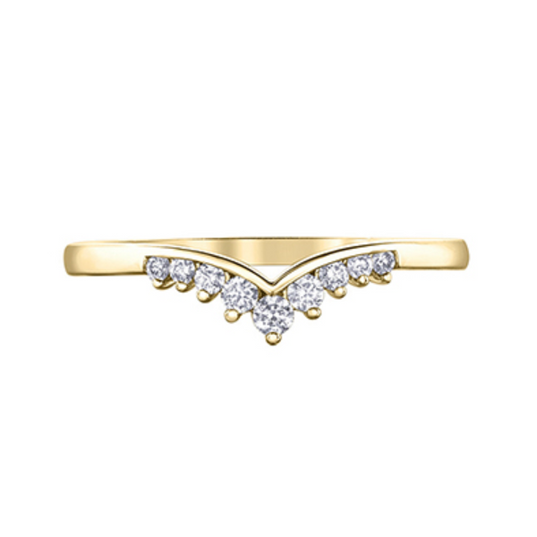 10K Yellow Gold .15ctw Diamond V Shape Ring