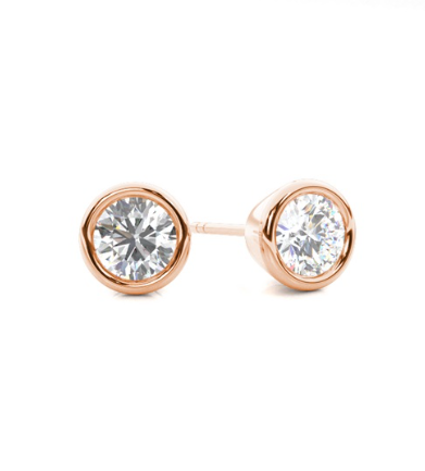 Forevermark 14K Rose Gold .20ctw Diamond Bezel Stud Earrings