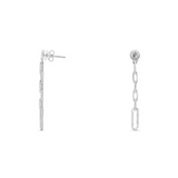 14K White Gold .37ctw Diamond Paperclip Dangle Earrings